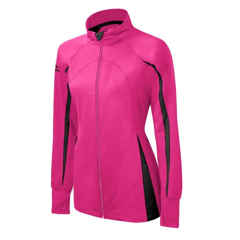 Mizuno Elite 9 Focus Full-Zip Női Jacke Rózsaszín/Fekete MSD472103